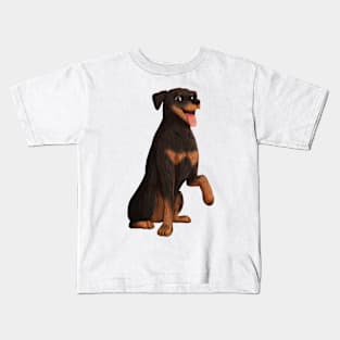 Happy Doberman Dog Art Kids T-Shirt